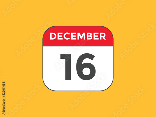 Free Download december 16 calendar reminder. 16th december daily calendar icon template. Calendar 16th december icon Design template. Vector illustration
 - GFXLoad