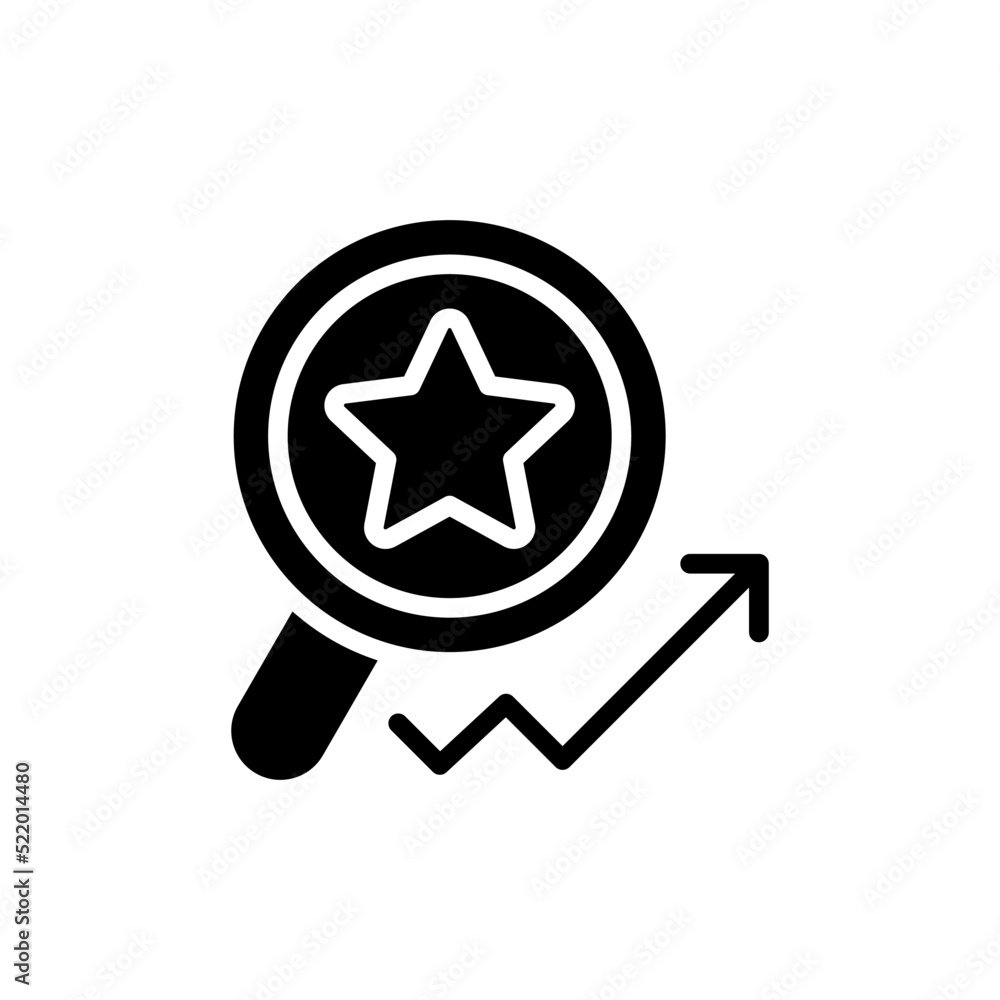 Searching for trends black glyph icon. Trending topics and keywords. Evaluating website traffic spikes. SEO strategy. Silhouette symbol on white space. Solid pictogram. Vector isolated illustration Searching for trends black glyph icon. Trending topics and keywords. Evaluating website traffic spikes. SEO strategy. Silhouette symbol on white space. Solid pictogram. Vector isolated illustration