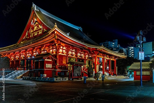 buddhist temple at night