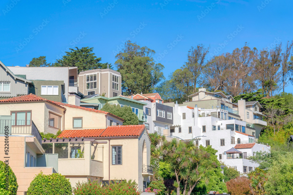 Villas and apartment buildings in San Francisco, California