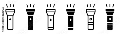 Flashlight icon. Pocket torch icon. Lamp icon, vector illustration