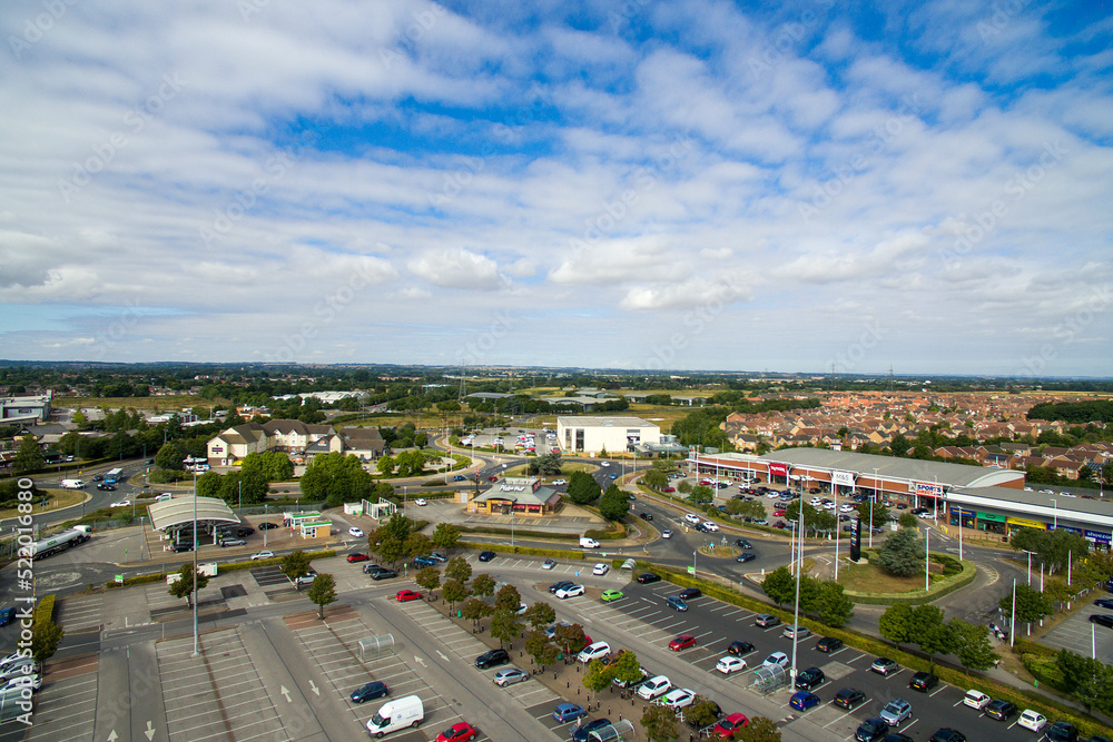 aerial view of Kingswood retail and shopping park. built in a northern suburb of Hull at Kingswood, Kingston upon Hull
