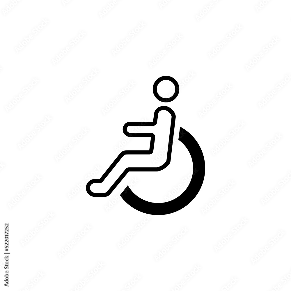 Disabled sign icon isolated on white background Disabled sign icon isolated on white background