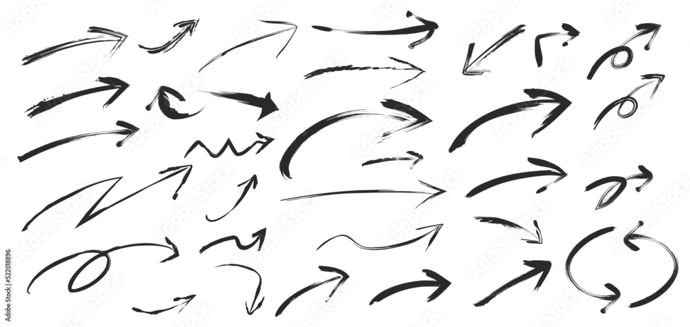 筆で書いたような矢印セット 筆で書いたような矢印セット