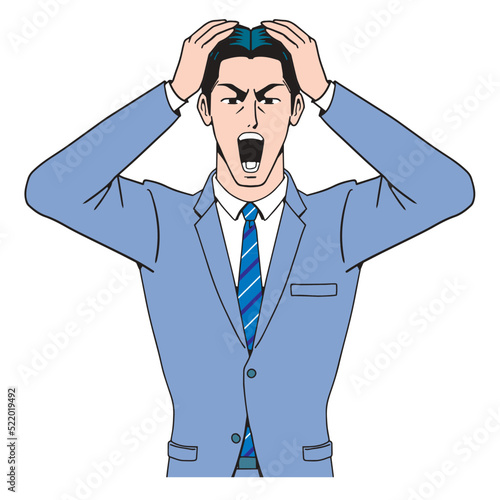 アメコミタッチのショックを受けるビジネスマン