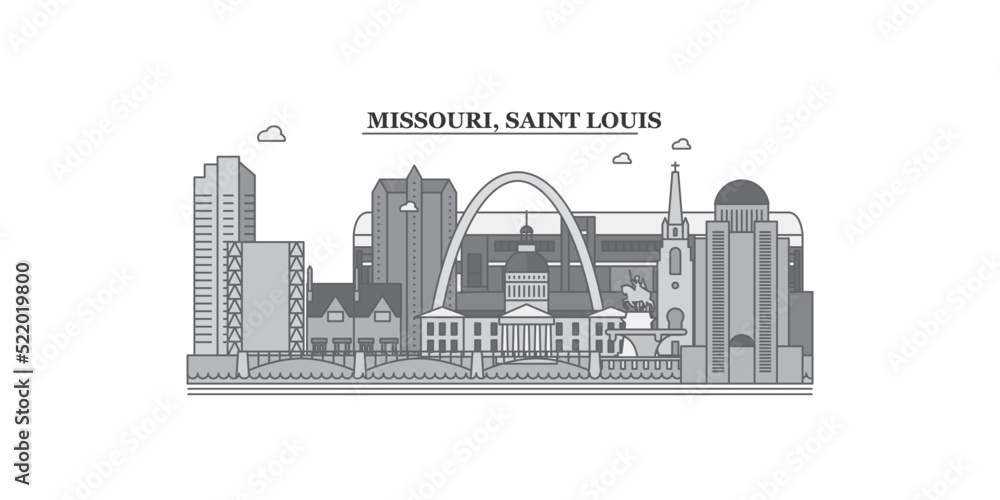 United States, Saint Louis city skyline isolated vector illustration ...