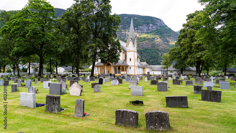 Naklejka premium Iglesia de Laerdalsoyri Noruega