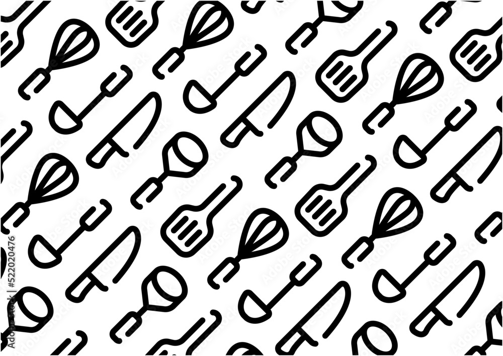 Kitchen tool pattern background for graphic design.A-size horizontal. Kitchen tool pattern background for graphic design.A-size horizontal.