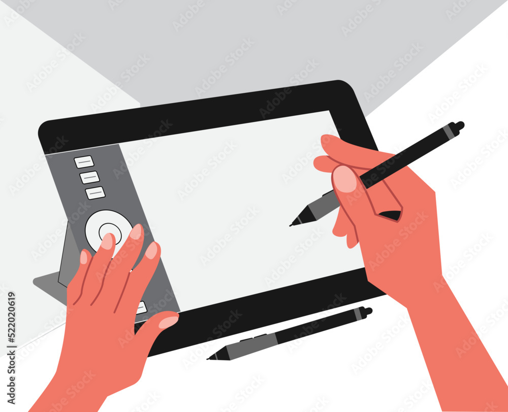 Cintiq Drawing Pad ,Pen Tablet Vector Art, Icons, and Graphics for new  business. Wacom Input Device Computer Multi-touch icon. Professional ,  minimalist, creative and eye-catching design. Stock-Vektorgrafik | Adobe  Stock