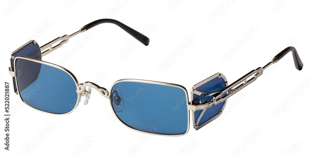Blue stylish sunglasses, isolated on white background Blue stylish sunglasses, isolated on white background