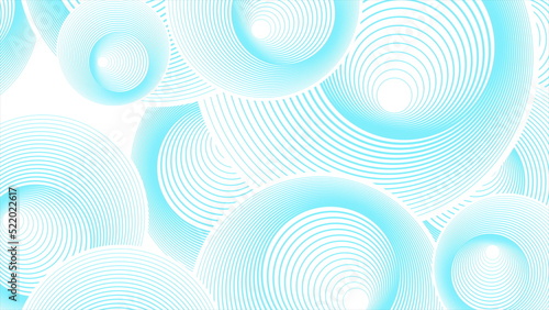 Blue white minimal circular lines abstract futuristic tech background