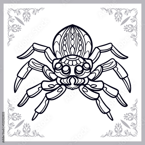 Spider zentangle arts isolated on white background