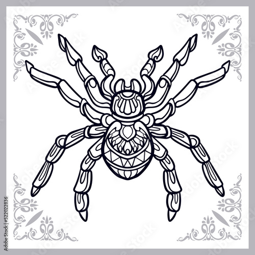 Spider zentangle arts isolated on white background