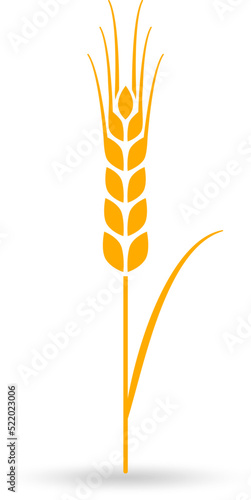Wheat ear icon or logo. Barley, grain, cereal symbol. Agriculture design element. Vector illustration.