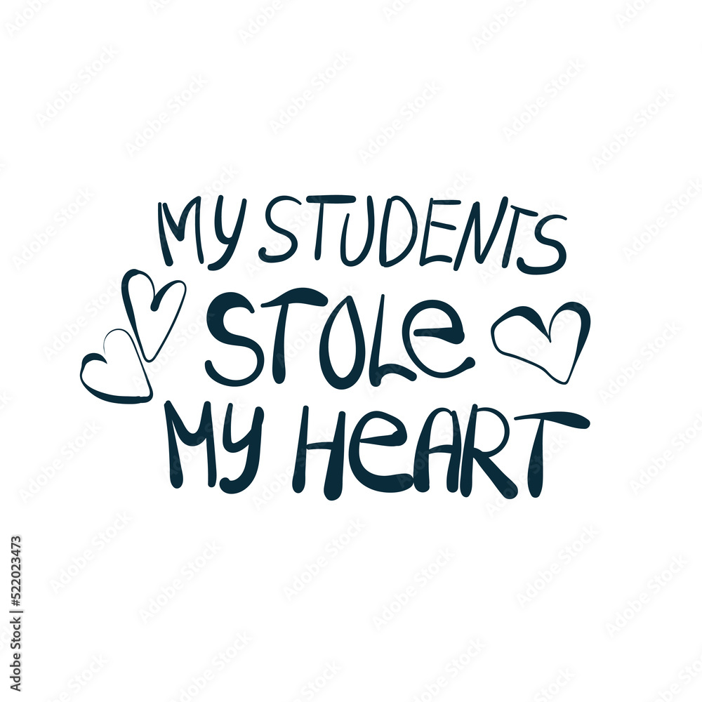 teach teaching love students vector concept saying lettering hand drawn shirt quote line art simple monochrome