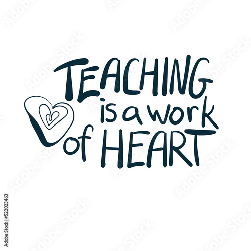 teach teaching love students vector concept saying lettering hand drawn shirt quote line art simple monochrome