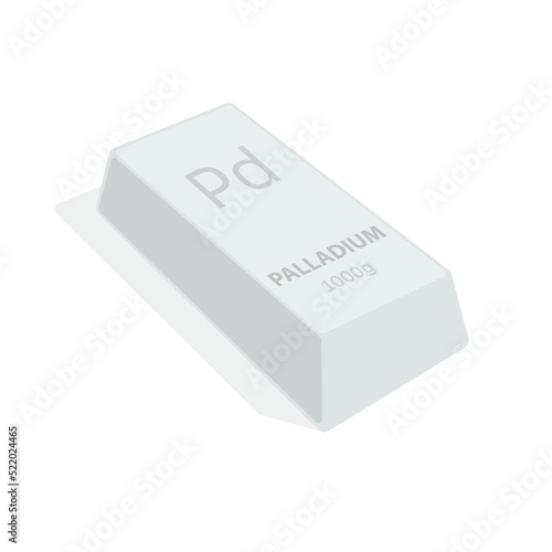 Palladium ingot. Vector. An illustration of a valuable metal weighing 1 kilogram. Ingot grade 99 percent. Icon for banking website or investment app. Financial instrument of savings.