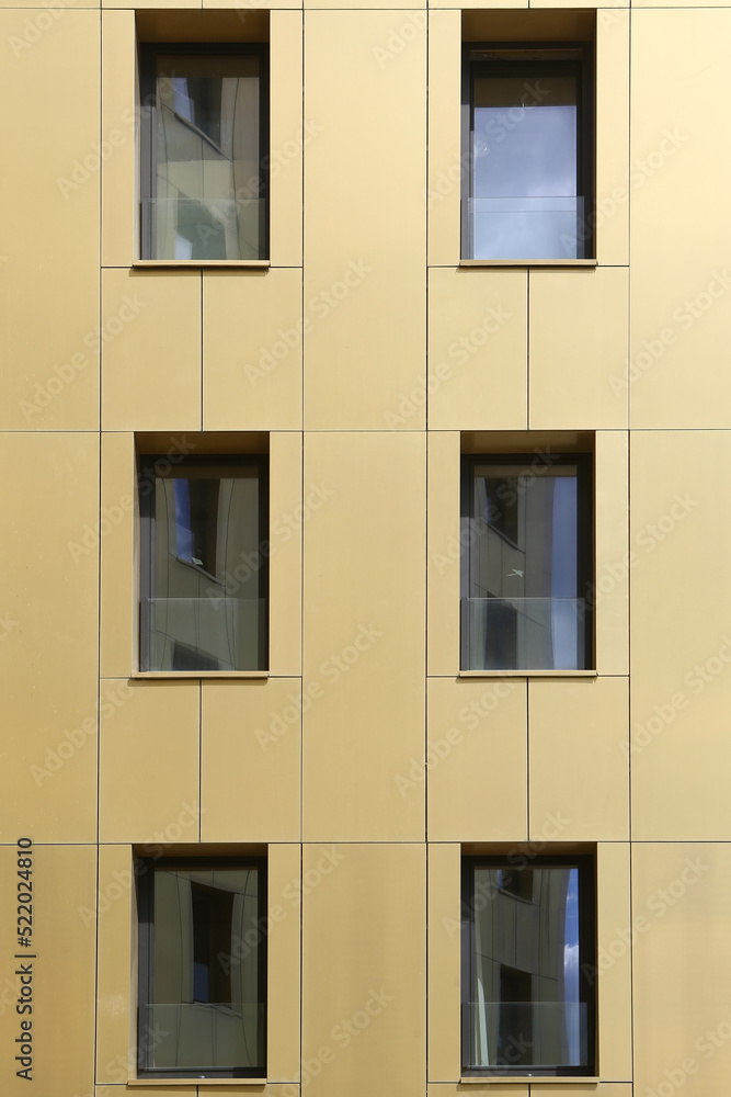 New building facade in Moscow city, Russia. Housing compleх 