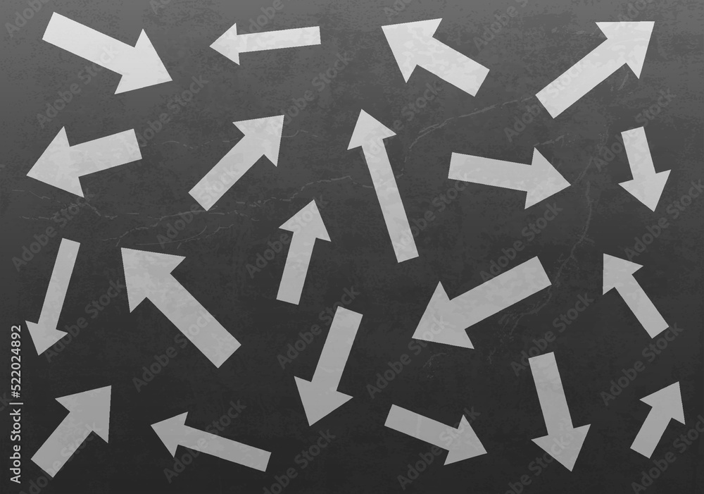 Many arrows pointing in different directions Many arrows pointing in different directions