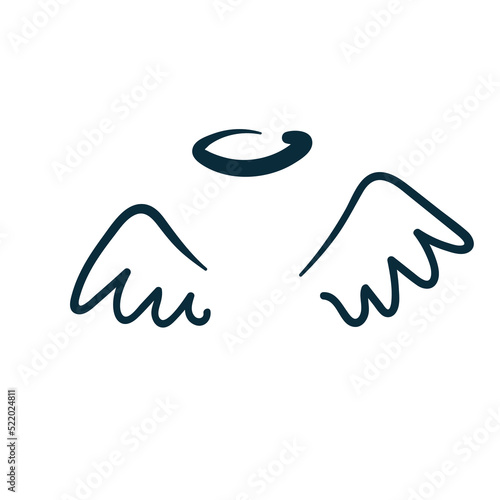 nimbus wings vector concept saying lettering hand drawn shirt quote line art simple monochrome