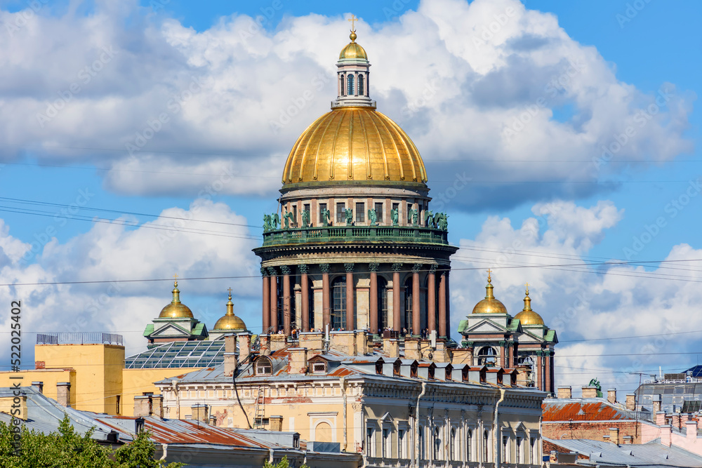 St. Isaac's cathedral dome in Saint Petersburg, Russia