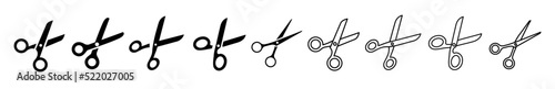 Vector illustration of Scissors set