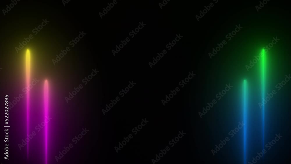 Neon laser beam moving on black background. Seamless loop animation. 4K footage Neon laser beam moving on black background. Seamless loop animation. 4K footage