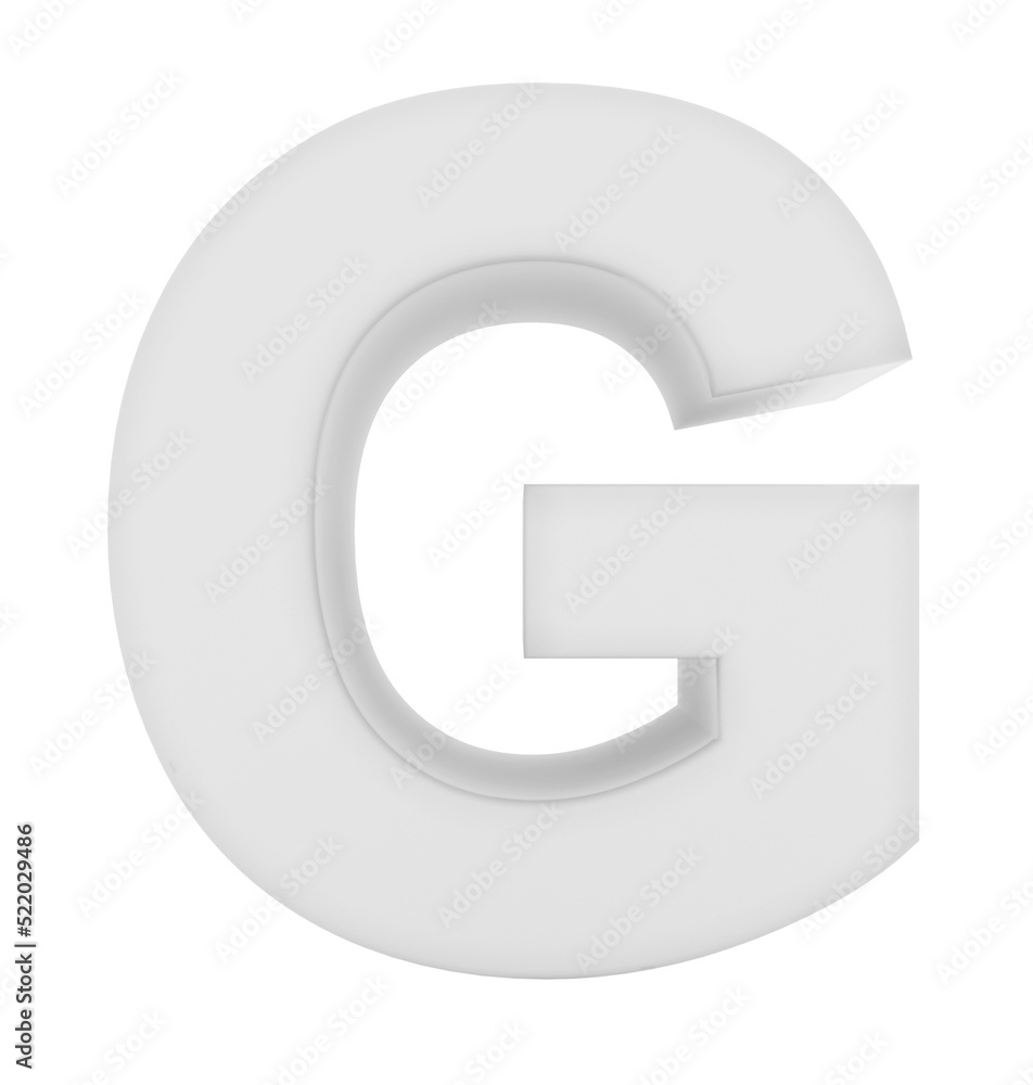 letter G 3d white isolated on white - 3d rendering letter G 3d white isolated on white - 3d rendering