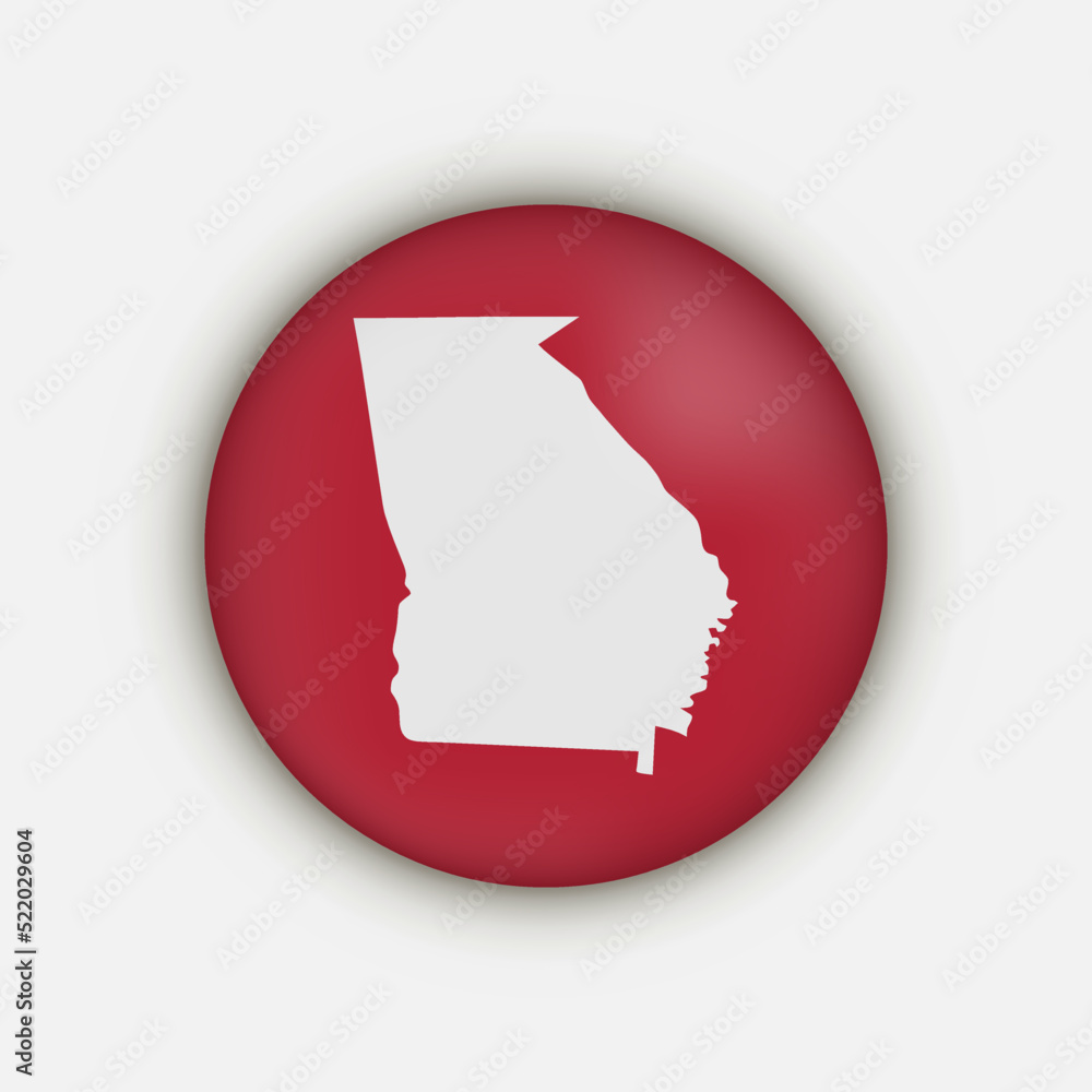 Georgia state circle map with shadow Georgia state circle map with shadow
