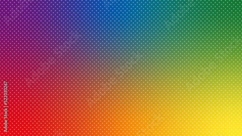 水玉模様と虹色のフリーグラデーションのおしゃれな背景- レインボーフラッグ･lgbtq+のイメージ素材
