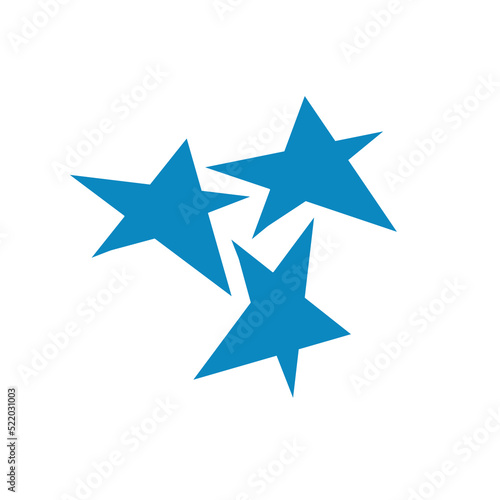 Fototapeta Naklejka Na Ścianę i Meble -  illustration of a set of blue stars on a white background. Print element for children's toys, fashion design, printing on wrapping paper, fabric.