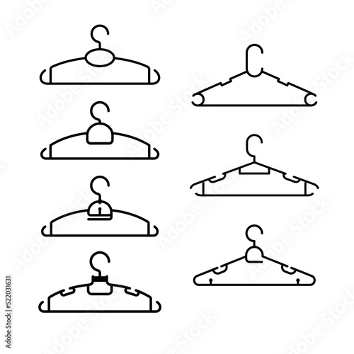 Clothes hanger icons. Vector illustration.
