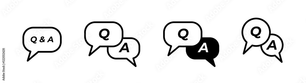 Question and Answers icons set vector design. FAQ in bubble vector illustration. Question and Answers icons set vector design. FAQ in bubble vector illustration.