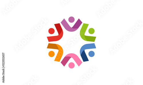Social relationship logo and icon. Concept of Teamwork and Great work logo design