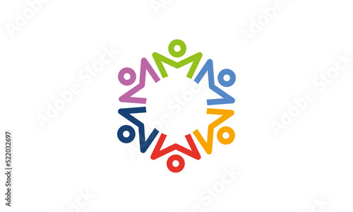 Social relationship logo and icon. Concept of Teamwork and Great work logo design