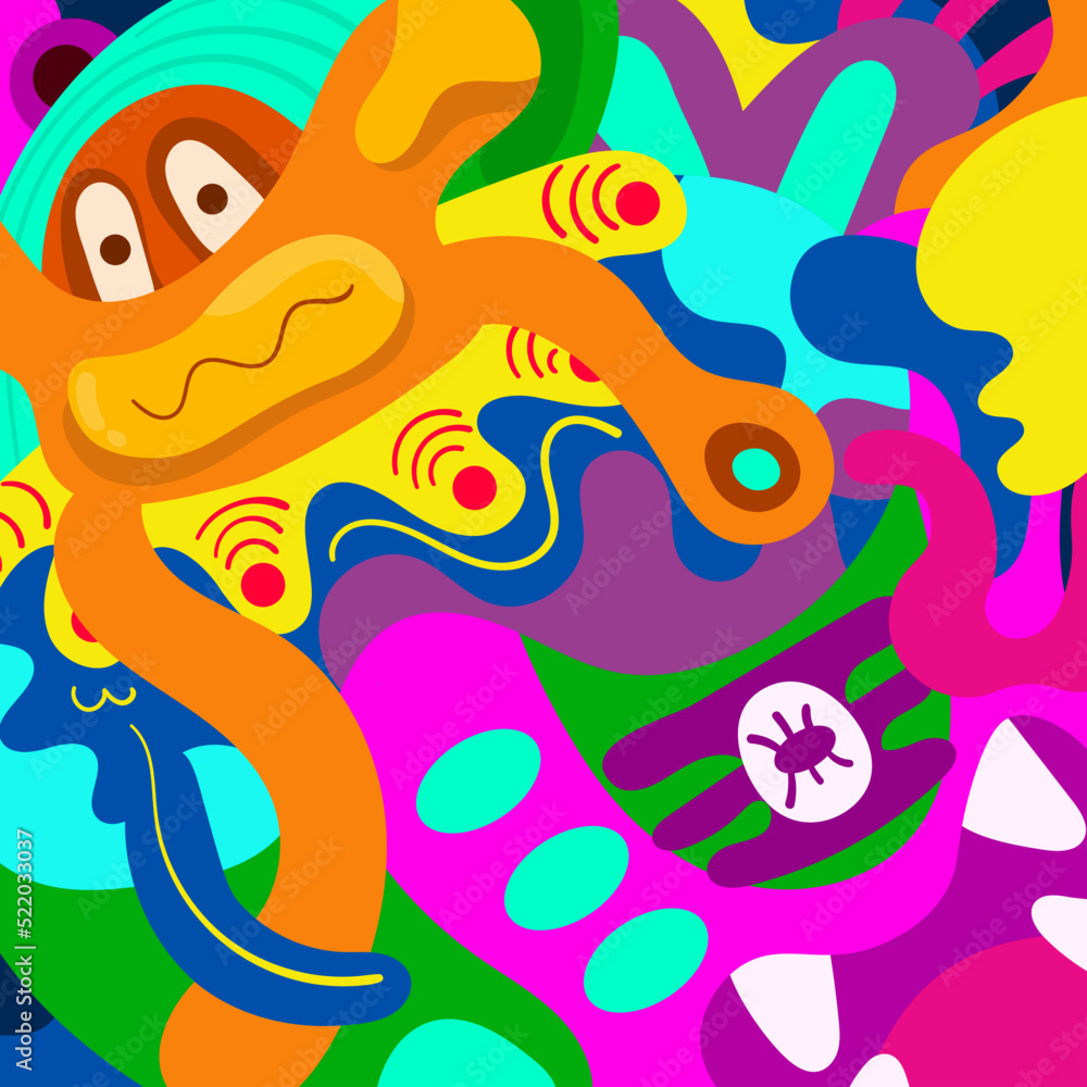 Colorful Hand Drawn Abstract Doodle Background Colorful Hand Drawn Abstract Doodle Background