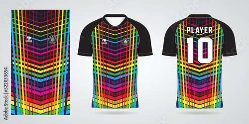 colorful football jersey sport design template