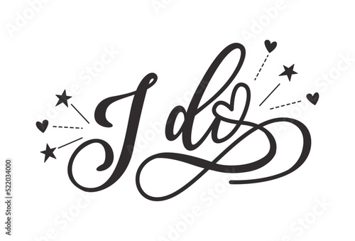 Bride team tribe typography wedding card. Lettering party quote in hand drawn style. Marriage invitation poster. Vector illustration