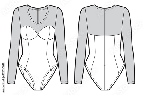Female longsleeves body with corset