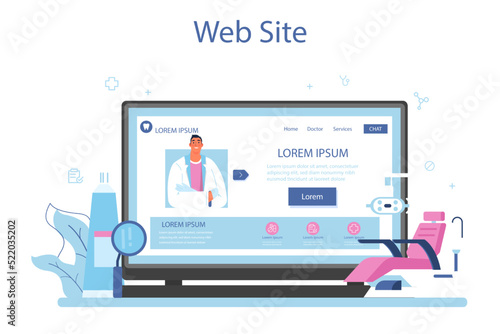 Dentist concept online service or platform. Dental doctor