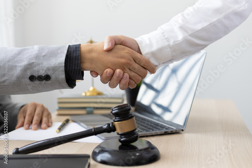Handshake. Lawyer, legal services, advice, Justice concept.
