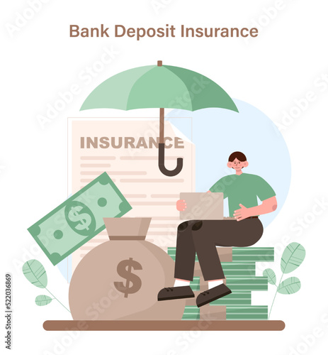 Financial insurance. Bank deposit protection. Safety investment