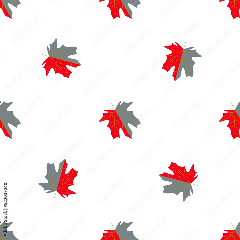 bright maple leaves flat seamless pattern vector illustration bright maple leaves flat seamless pattern vector illustration