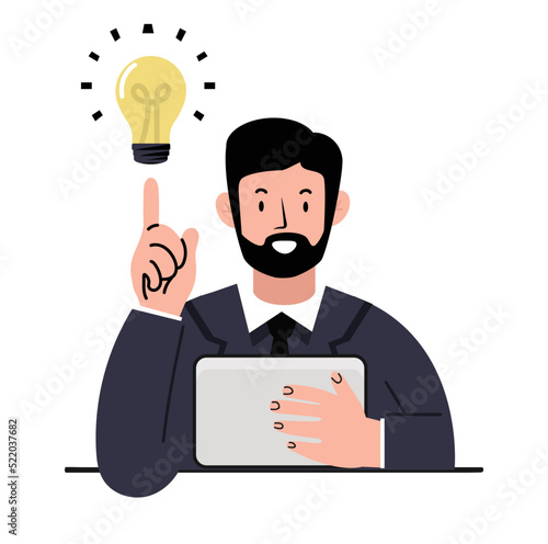 Business man thinks about idea