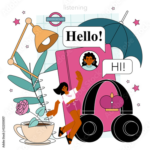 English class concept. Study foreign languages in school or university