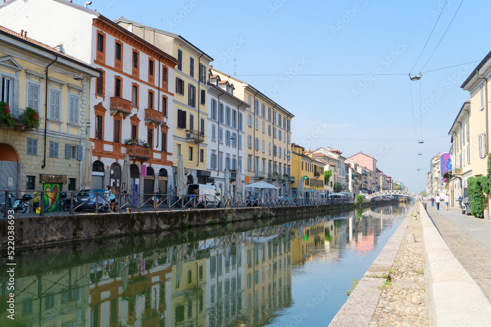 Naviglio canal of Milan, Italy