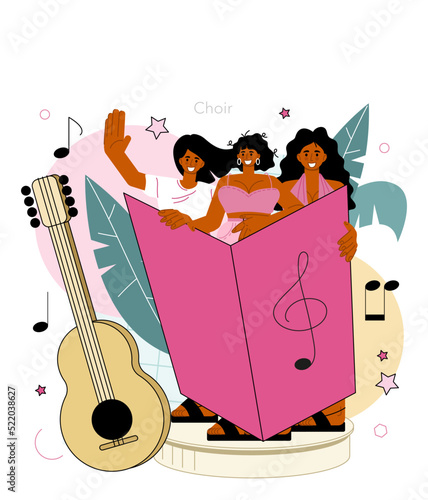 Music school or course. Students learn to play music. Young musician