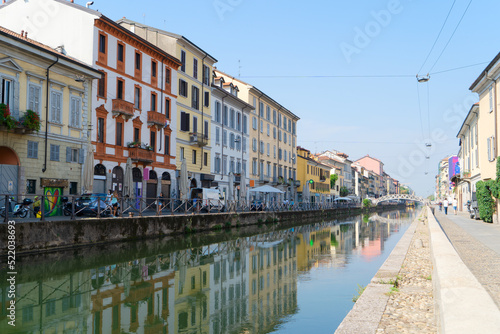 Naviglio canal of Milan, Italy photo