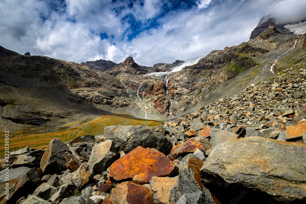 Fellaria Glacier, seen from the trail.