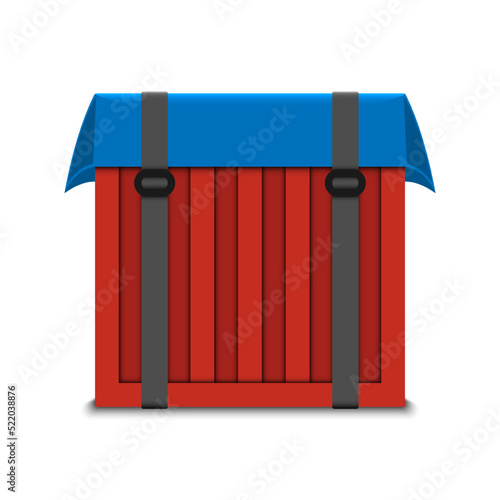 Air drop box. red box supplies drop isolated on white background, vector illustration